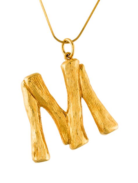 Celine Alphabet 'K' Pendant Necklace 